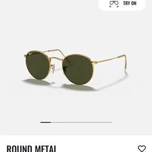 Ray-Ban Gold Round Metal Sunglasses